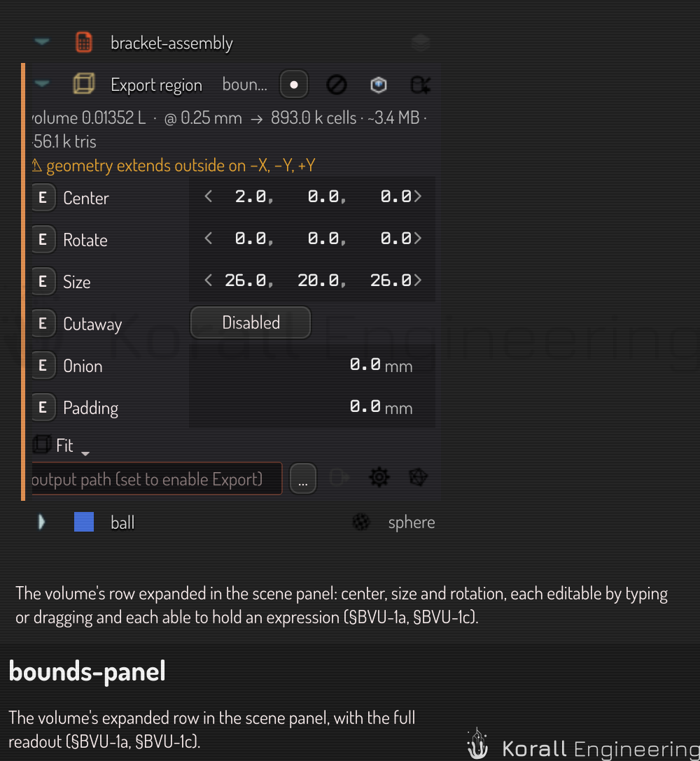 The expanded volume row with the full readout