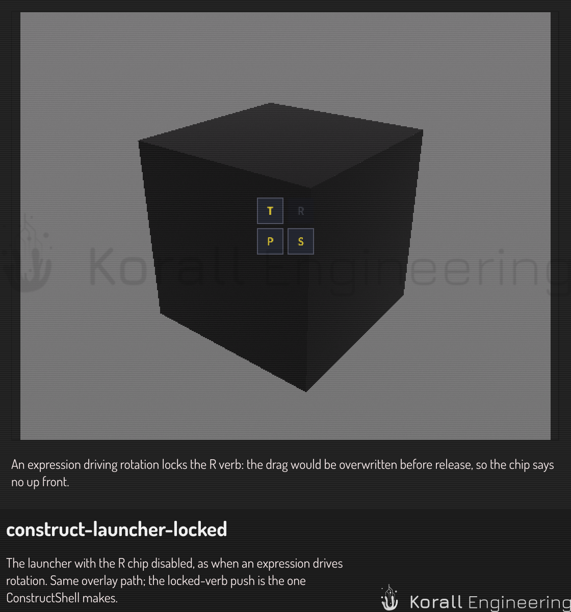 The launcher with the R icon disabled while an expression drives rotation