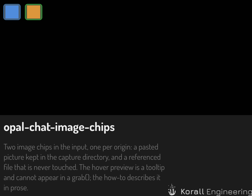 Two image chips in the input, one pasted and one referenced