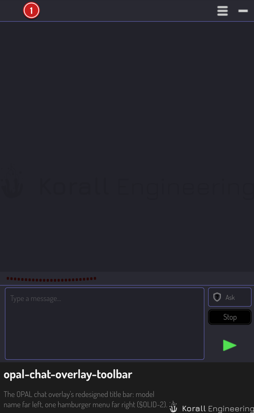 The chat overlay's title bar and status line