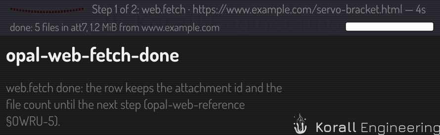 The progress row when web.fetch is done: the files, the attachment and the size
