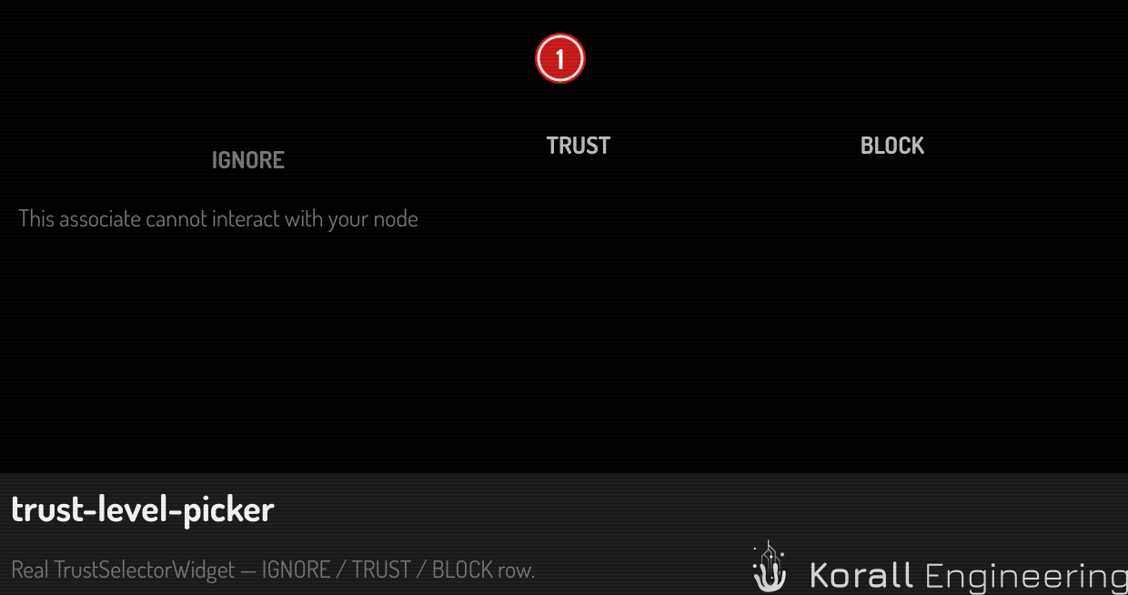 Trust selector ā IGNORE / TRUST / BLOCK