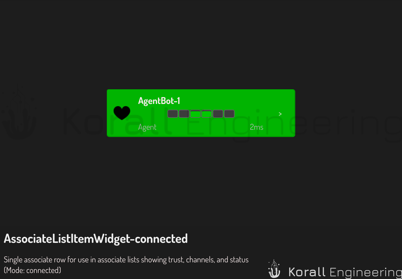 AssociateListItemWidget in connected mode