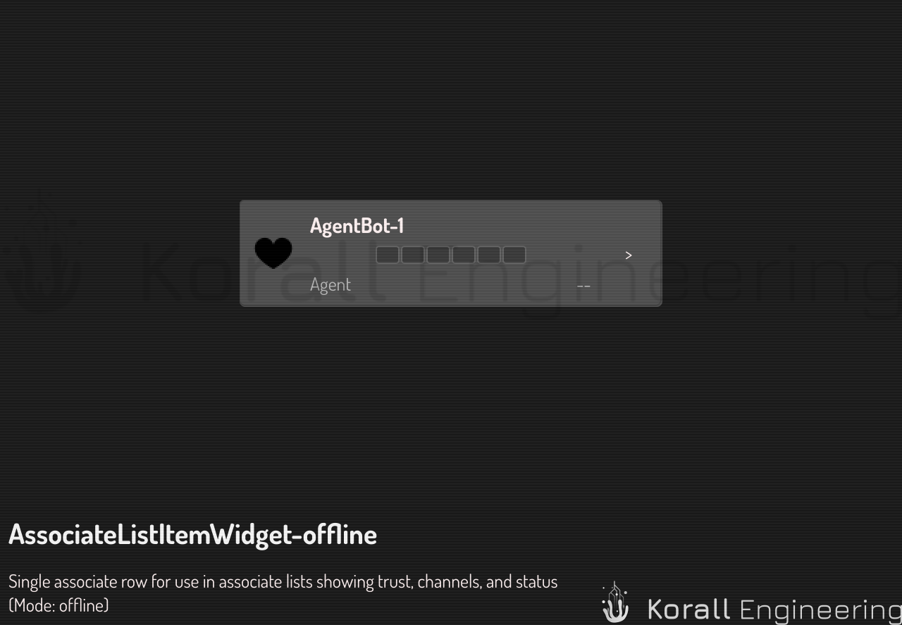 AssociateListItemWidget in offline mode