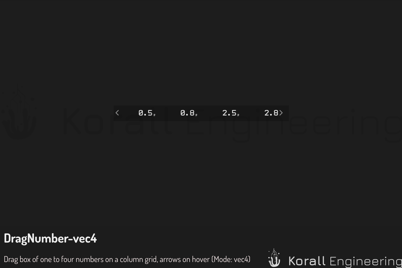DragNumber in vec4 mode