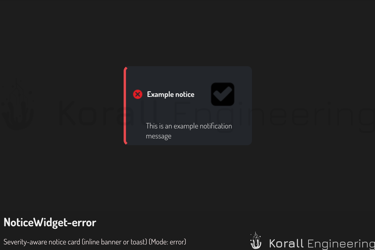 NoticeWidget in error mode