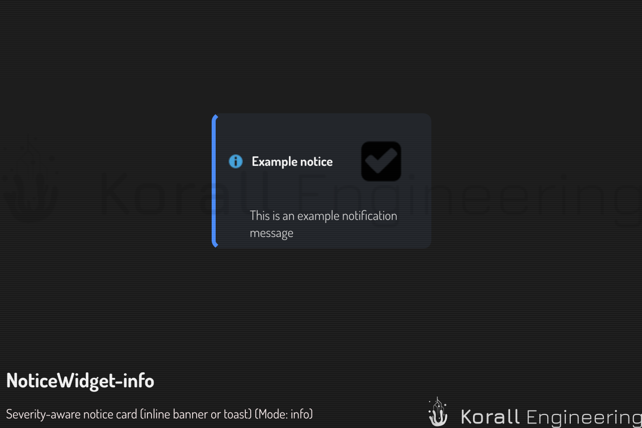 NoticeWidget in info mode