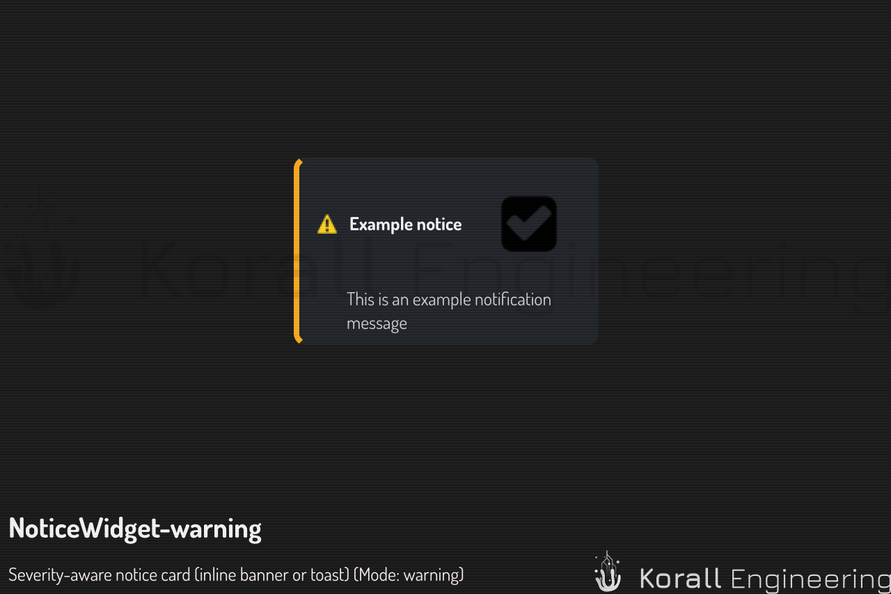 NoticeWidget in warning mode