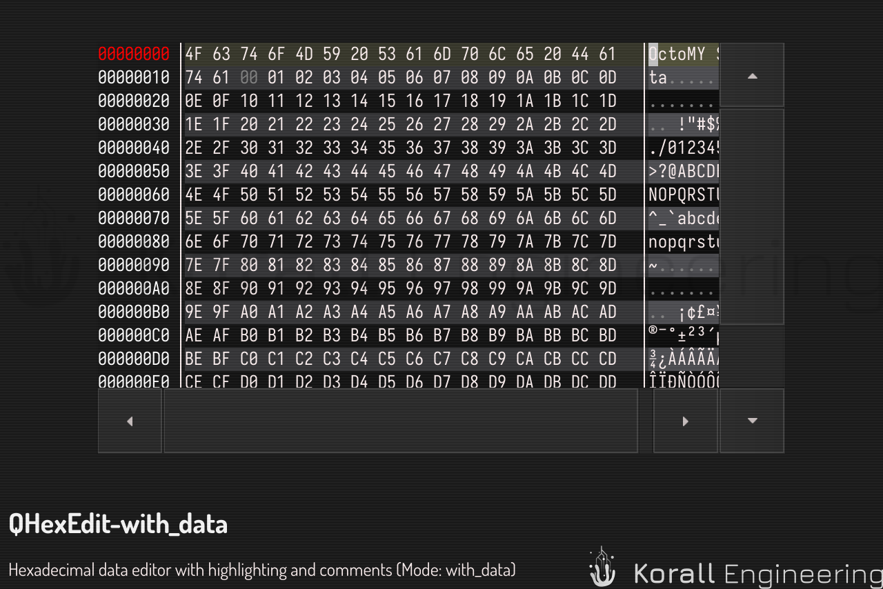 QHexEdit in with_data mode