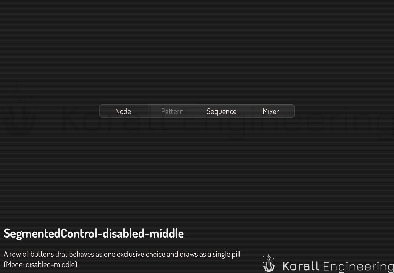 SegmentedControl in disabled-middle mode