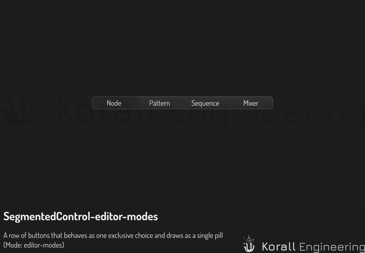 SegmentedControl in editor-modes mode