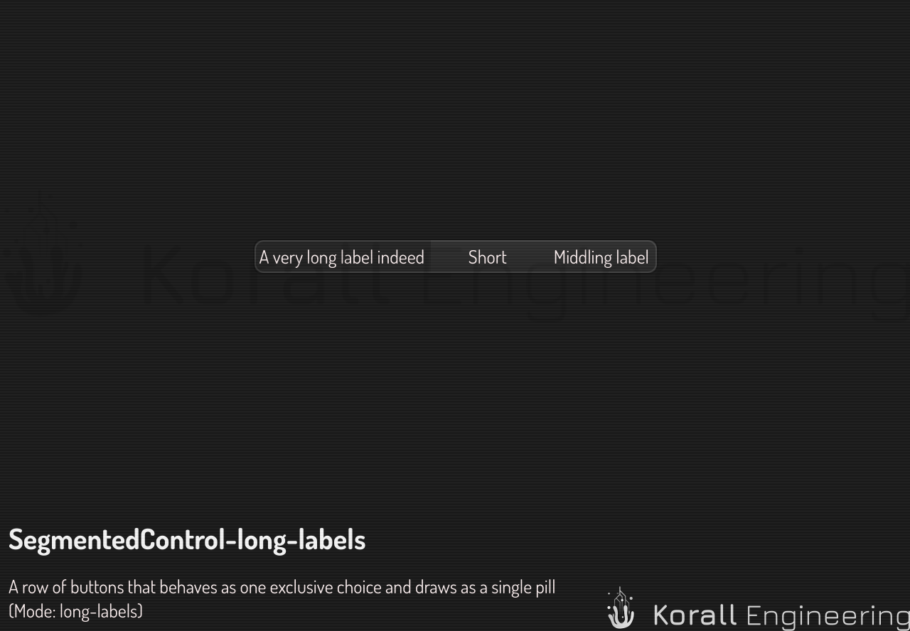 SegmentedControl in long-labels mode