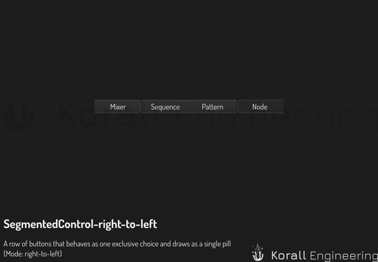 SegmentedControl in right-to-left mode