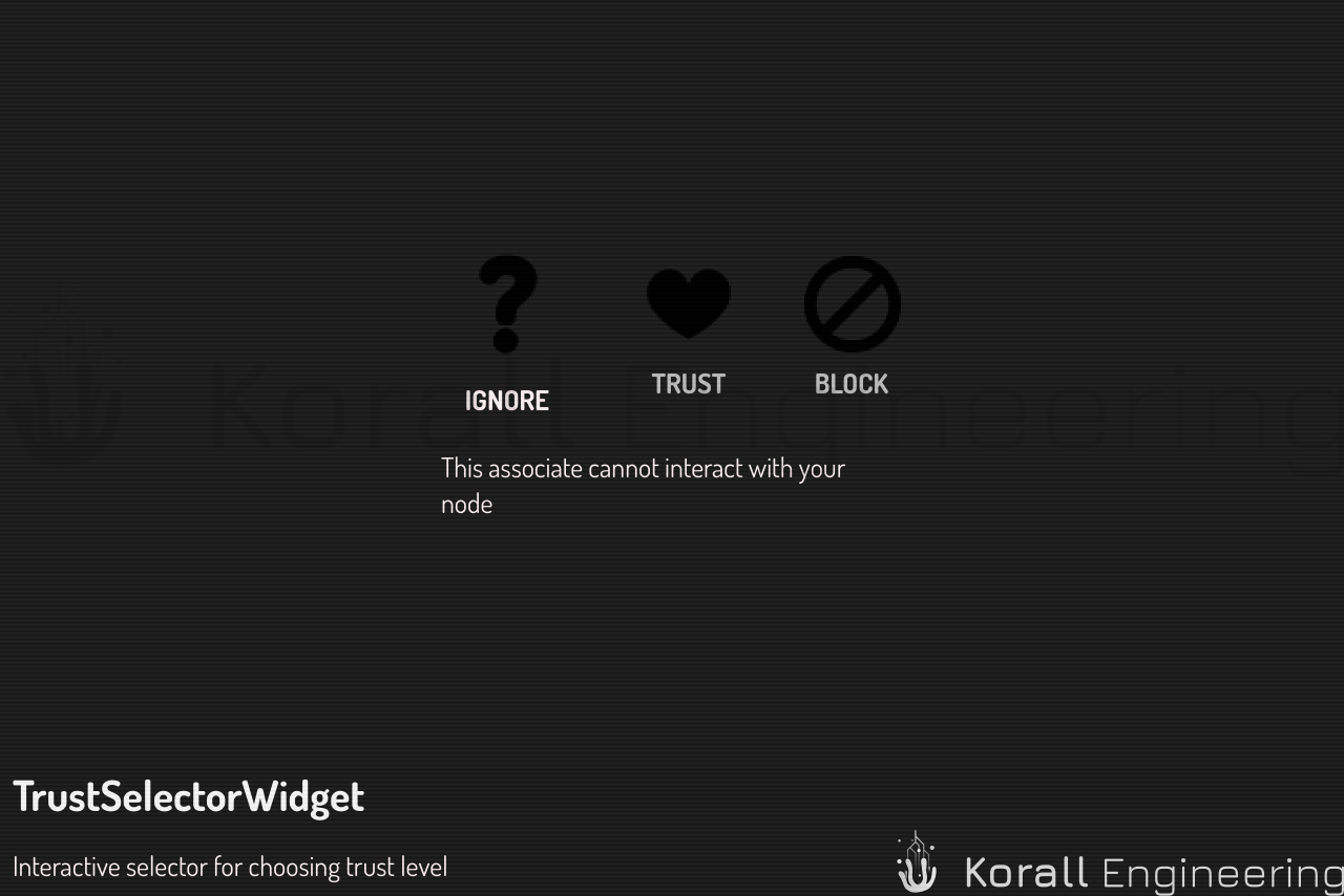 TrustSelectorWidget in default mode